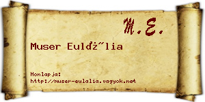 Muser Eulália névjegykártya
